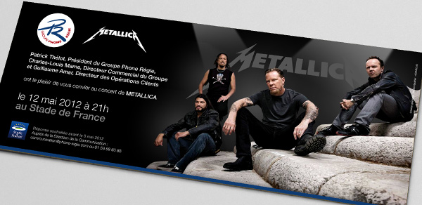 Agence K2 - Groupe Phone Régie - Invitation Metallica